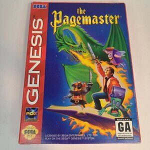 THE PAGEMASTER SEGA GENESIS COMPLETE IN BOX W/ REGISTRATION CARD Very Good